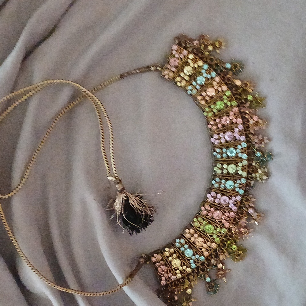 Multicolor Statement Necklace Antique - image 2